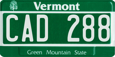 VT license plate CAD288