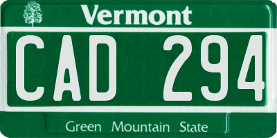 VT license plate CAD294