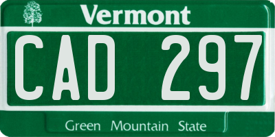 VT license plate CAD297