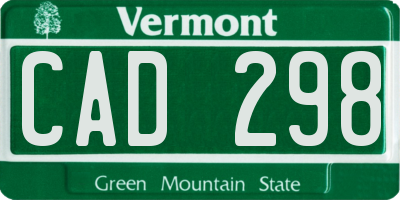 VT license plate CAD298