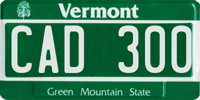 VT license plate CAD300