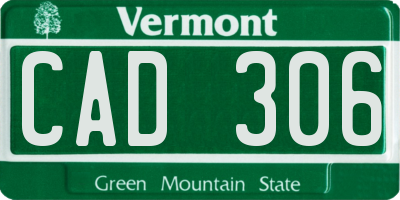 VT license plate CAD306