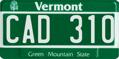 VT license plate CAD310