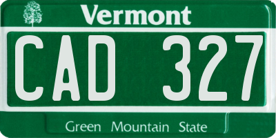 VT license plate CAD327