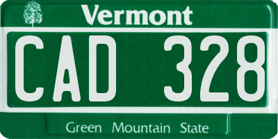 VT license plate CAD328