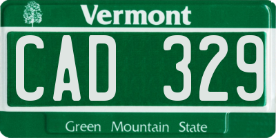 VT license plate CAD329