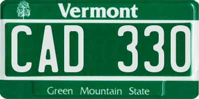 VT license plate CAD330