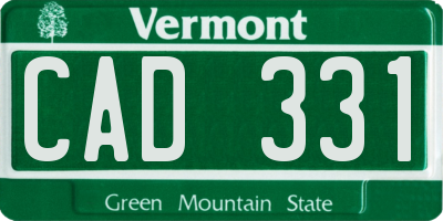 VT license plate CAD331