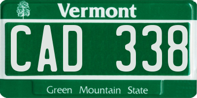 VT license plate CAD338
