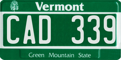VT license plate CAD339