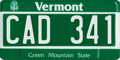 VT license plate CAD341