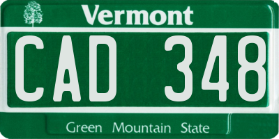 VT license plate CAD348