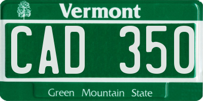VT license plate CAD350