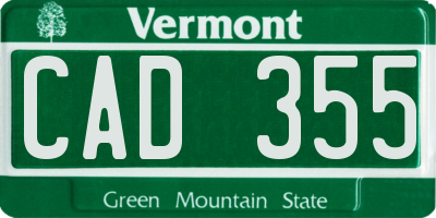 VT license plate CAD355