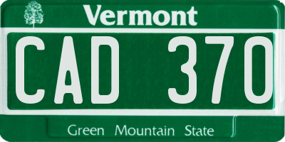 VT license plate CAD370