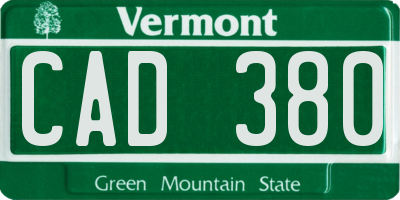 VT license plate CAD380