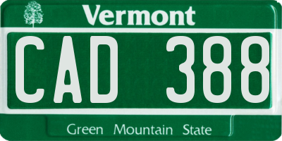 VT license plate CAD388