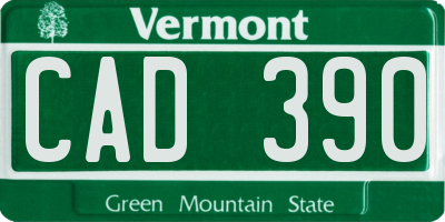 VT license plate CAD390