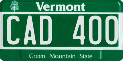 VT license plate CAD400