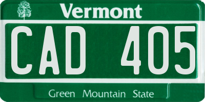 VT license plate CAD405