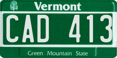 VT license plate CAD413