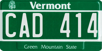 VT license plate CAD414