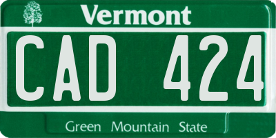 VT license plate CAD424