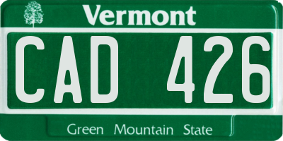 VT license plate CAD426