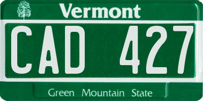 VT license plate CAD427