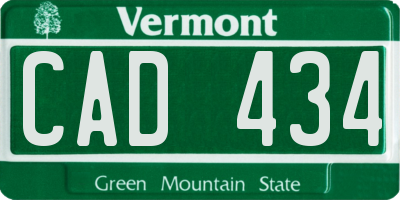 VT license plate CAD434