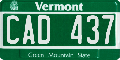 VT license plate CAD437