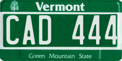 VT license plate CAD444