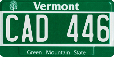 VT license plate CAD446