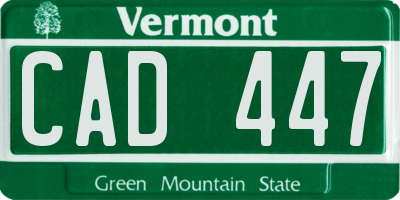 VT license plate CAD447