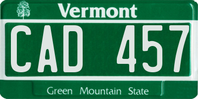 VT license plate CAD457