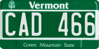 VT license plate CAD466