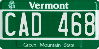 VT license plate CAD468