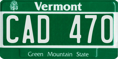 VT license plate CAD470