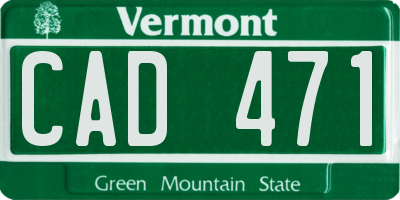 VT license plate CAD471