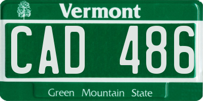 VT license plate CAD486