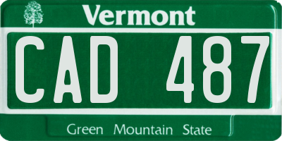 VT license plate CAD487