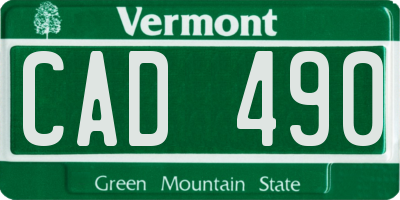 VT license plate CAD490