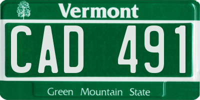 VT license plate CAD491
