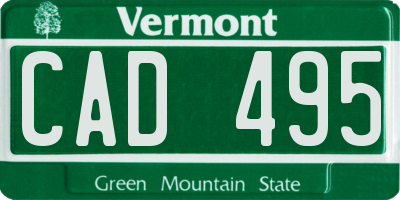 VT license plate CAD495