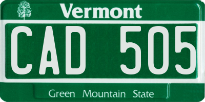 VT license plate CAD505