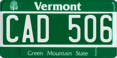 VT license plate CAD506