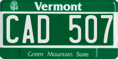 VT license plate CAD507