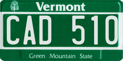 VT license plate CAD510