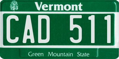 VT license plate CAD511