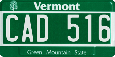 VT license plate CAD516